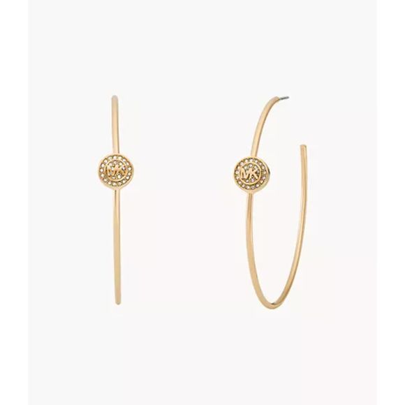 Michael Kors Gold-Tone Brass Hoop Earrings - Picture 1 of 2